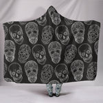 Black Sugar Skull II Hooded Blanket - Hello Moa