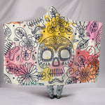 Pastel Sugar Skull II Hooded Blanket - Hello Moa