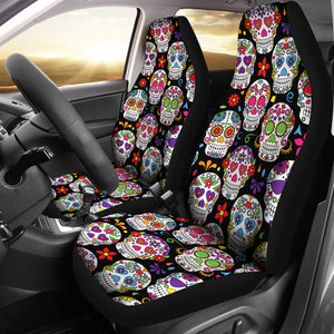 Colorful Sugar Skull III Car Seat Covers - Hello Moa