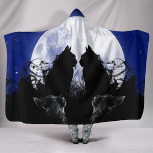 Kissing Moon Cats Hooded Blanket - Hello Moa