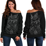 Steampunk Cat Off Shoulder Hoodie - Hello Moa