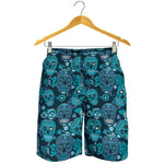 Teal Sugar Skull Men's Shorts - Hello Moa