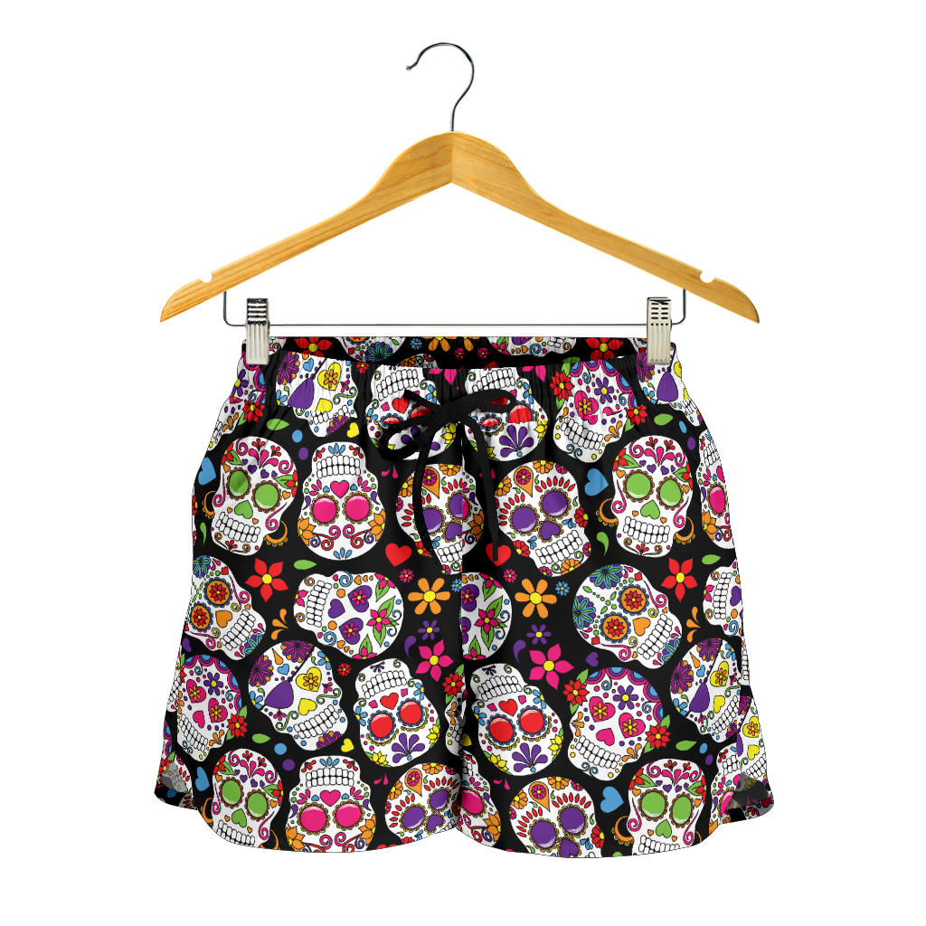 Colorful Sugar Skull Women's Shorts - Hello Moa