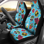 Blue Sugar Skull Car Seat Covers - Hello Moa