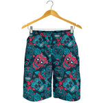 Red & Blue Sugar Skull Men's Shorts - Hello Moa