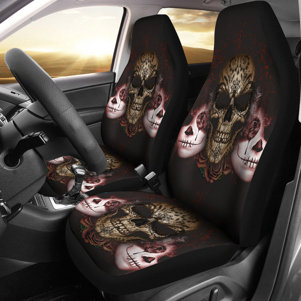 Dark Sugar Skull Car Seat Covers - Hello Moa