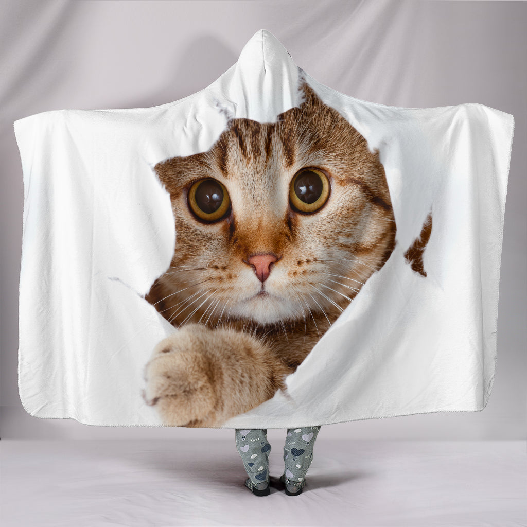 Hiding Cat Hooded Blanket - Hello Moa