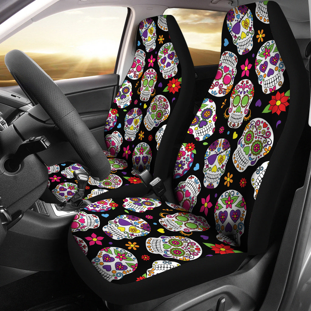 Colorful Sugar Skull Car Seat Covers - Hello Moa