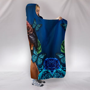 Blue Calavera Hooded Blanket - Hello Moa