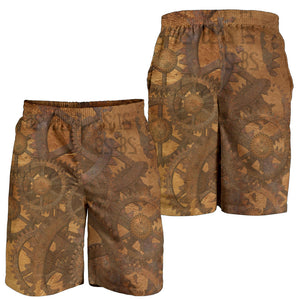 Steampunk Leather Cogs Men's Shorts - Hello Moa
