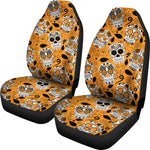 Orange Sugar Skull Car Seat Covers - Hello Moa
