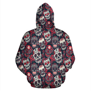 Red & White Skull Hoodies - Hello Moa