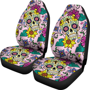 Sugar Skull Cross Car Seat Covers - Hello Moa