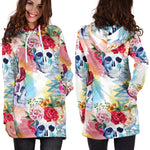 Flower Skull Women's Hoodie Dress - Hello Moa