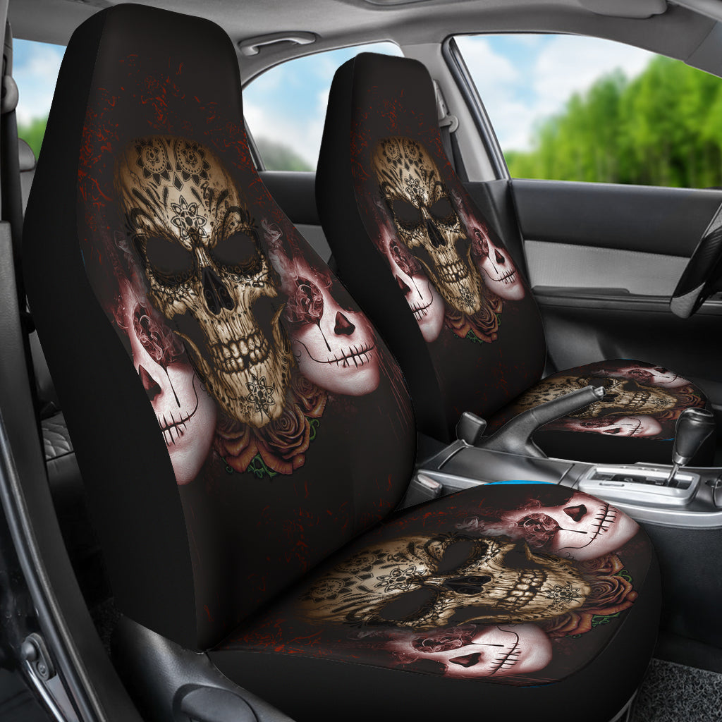 Dark Sugar Skull Car Seat Covers - Hello Moa