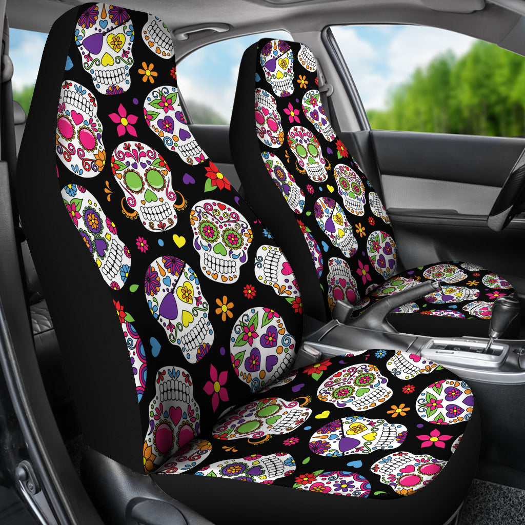 Colorful Sugar Skull Car Seat Covers - Hello Moa