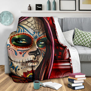 Red Sugar Skull Blanket - Hello Moa