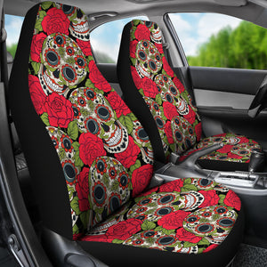Rose Sugar Skull Car Seat Covers - Hello Moa