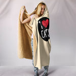 I Love Cats Hooded Blanket for Cat Lovers - Hello Moa