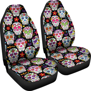 Colorful Sugar Skull III Car Seat Covers - Hello Moa