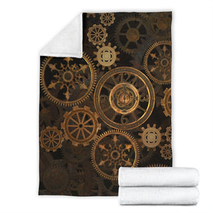 Steampunk Clock & Cogs Blanket - Hello Moa