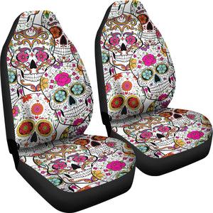 Pink Sugar Skull Car Seat Covers - Hello Moa