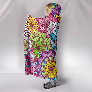 Flower Pattern Hooded Blanket - Hello Moa