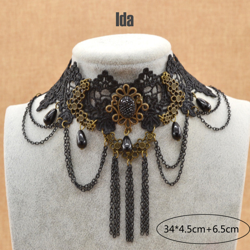 Vintage Black Lace Necklace - Hello Moa