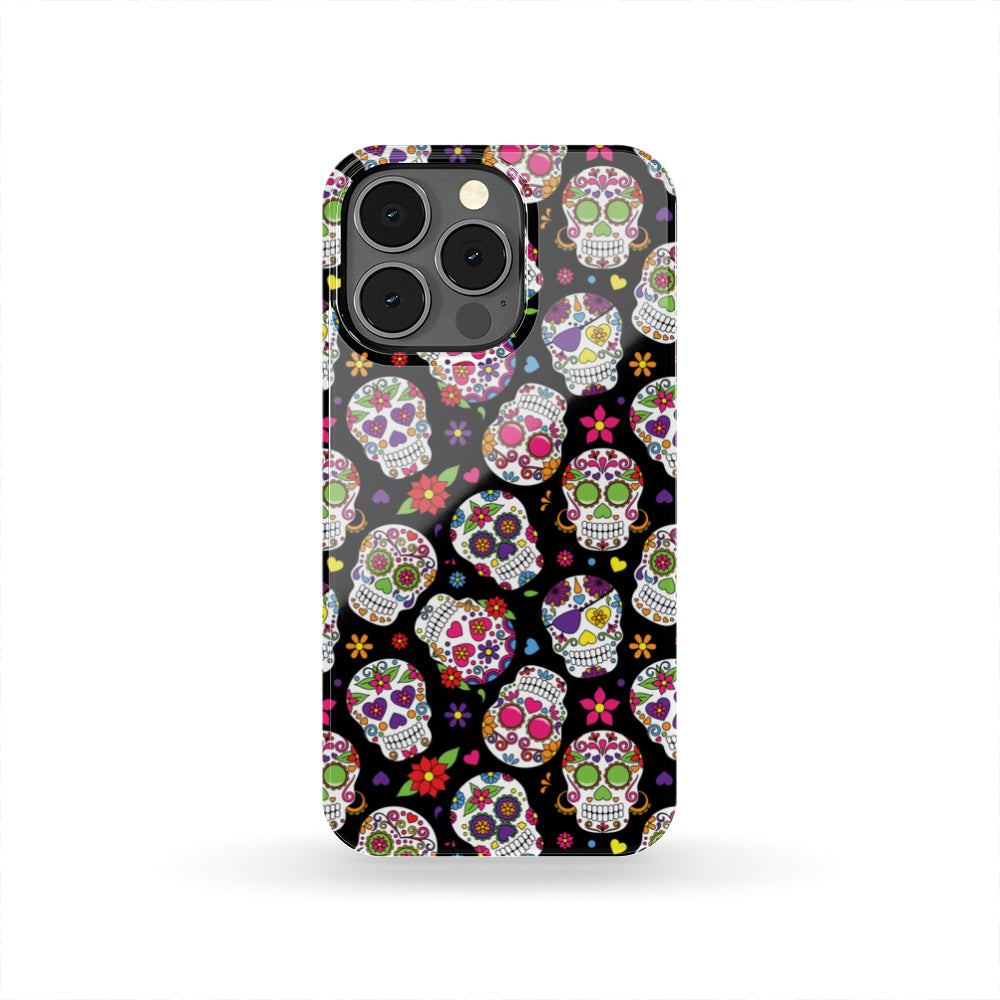 Multi Colored Sugar Skull Phone Case