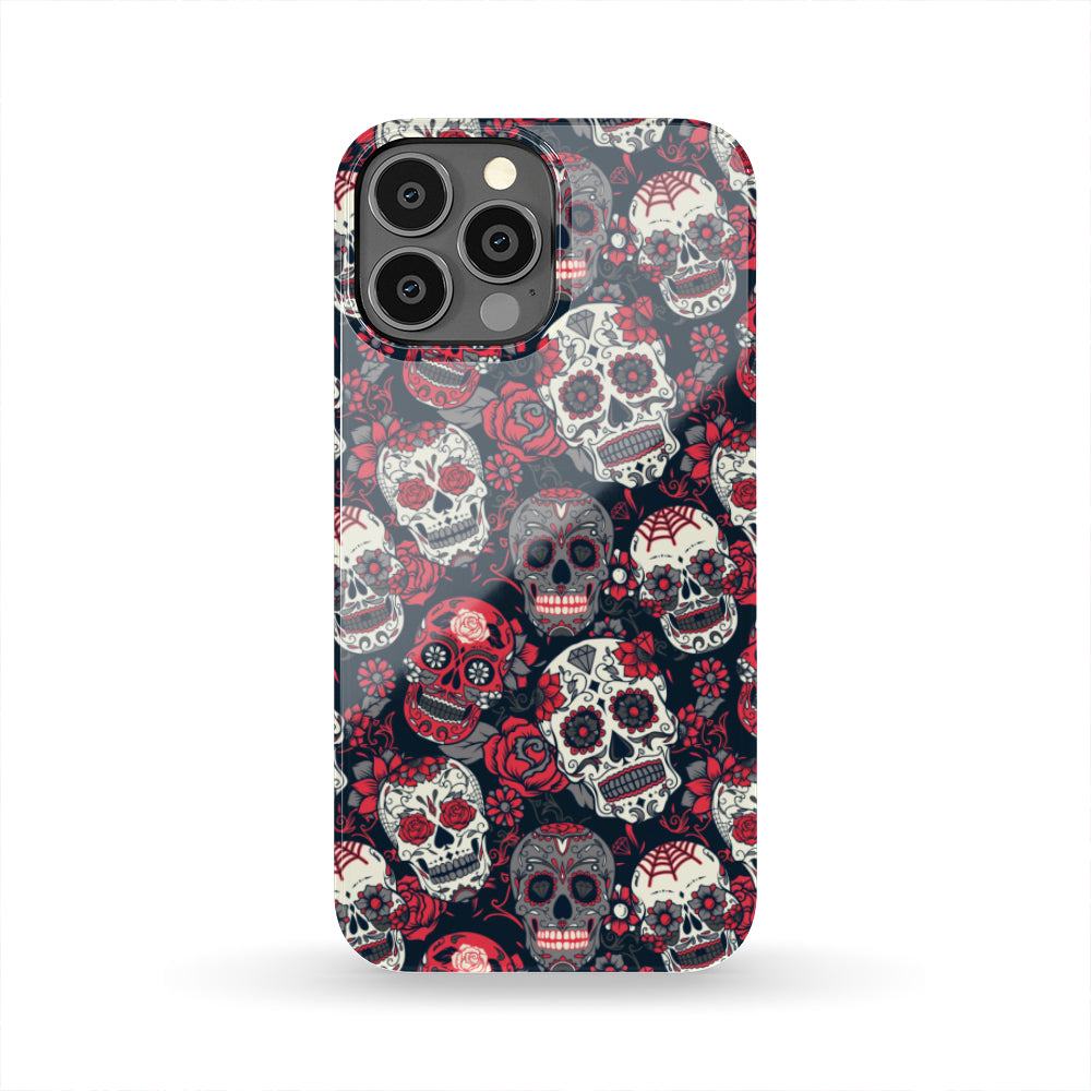 Red & White Sugar Skull Phone Case