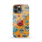 Orange Sugar Skull Phone Case