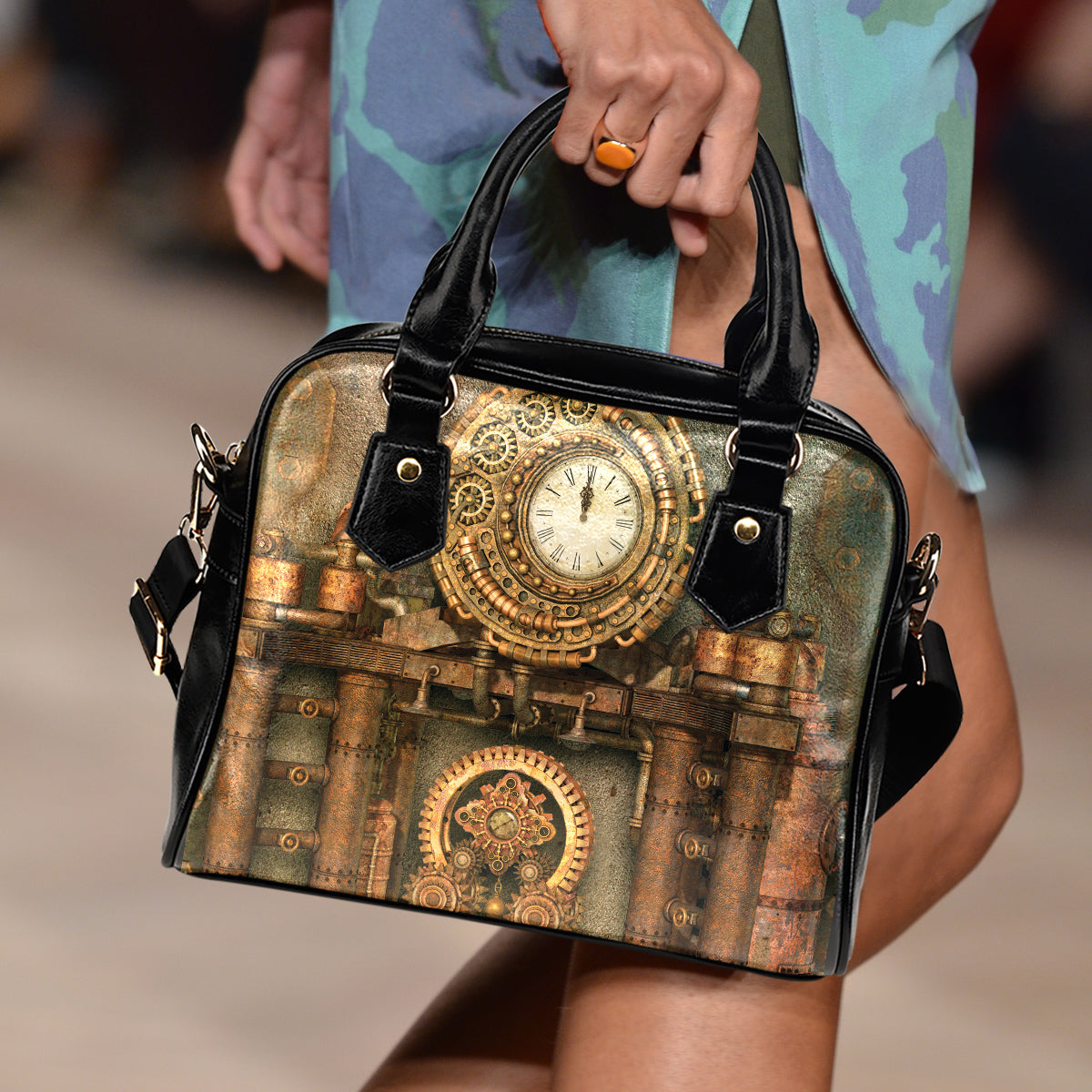 Pipe Clock Shoulder Handbag - Hello Moa