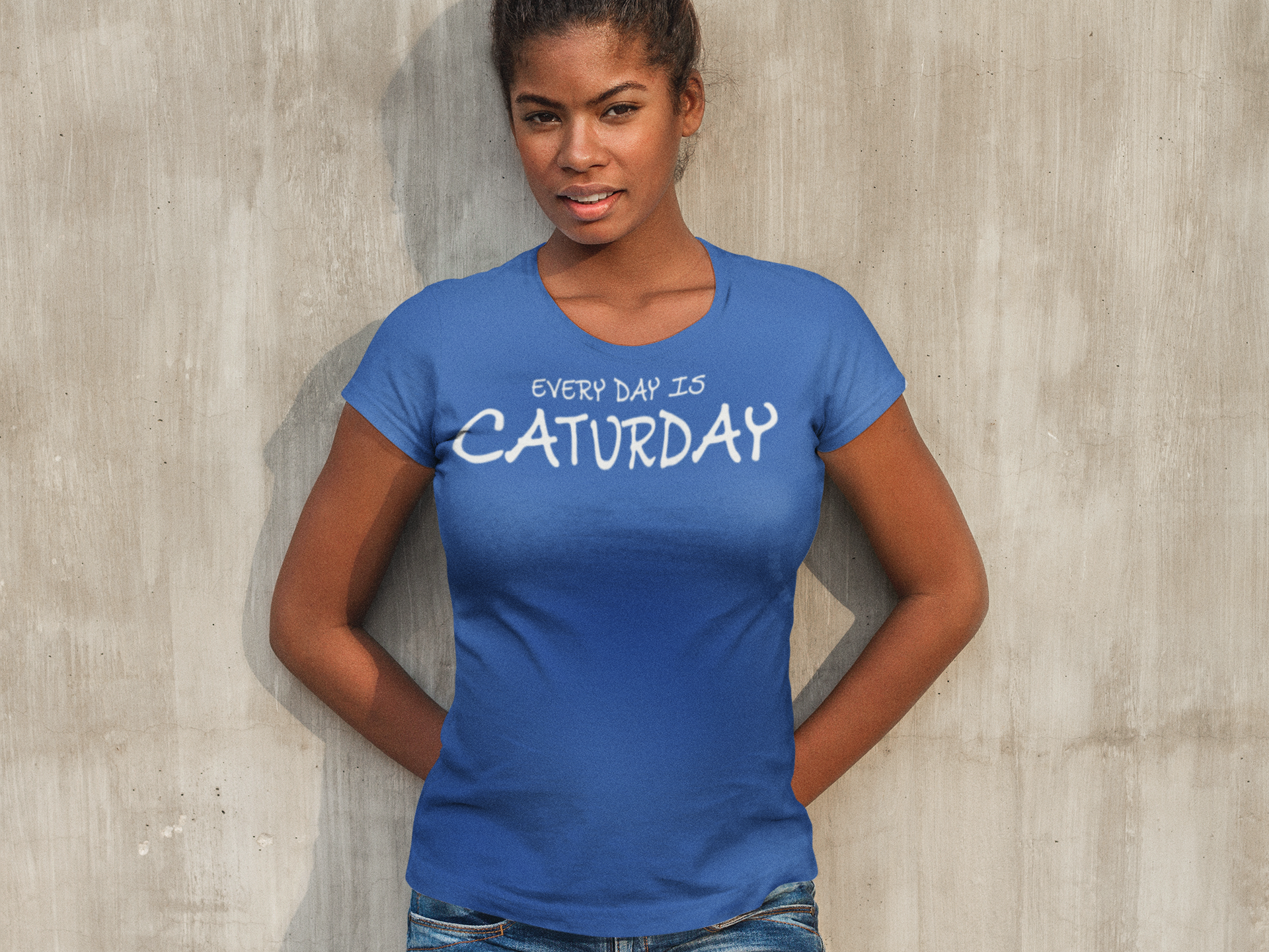 Every Day Is Caturday Tee (White) - Hello Moa