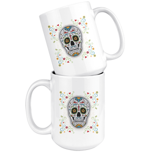 Floral Sugar Skull Coffee Mug - Hello Moa