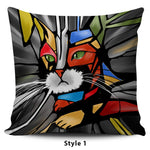 Expressionist Cat Pillow Covers - Hello Moa