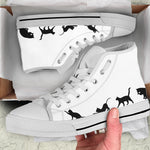 Black & White Cat High Cut Shoes - Hello Moa