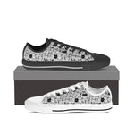 B&W Cartoon Cat Low Tops (Women's) - Hello Moa