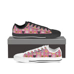 Pink Cat Faces Low Tops (Women's) - Hello Moa